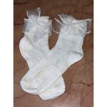 Lovers + Friends  Charlize Socks in White One Size New Womens Bow Photo 3