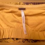 Free People  Crochet Lace Strapless Crop‎ Top in Marigold Yellow Boho Size Small Photo 6