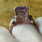 Natural Rose De France Amethyst Sterling Silver Cocktail Ring Size 10 Pink Photo 1