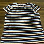 Madewell  Izzy Stripped Tee T -Shirt Velour Velvet Boxy Boy Preppy XXS Photo 5