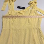 Lulus  Women’s Bimini Light Yellow Swiss Dot Tie-Strap Midi Dress Size XL NWT Photo 8