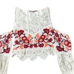 For Love & Lemons Cecelia Crop top Small Embroidered Lace Boho Cottagecore Photo 2