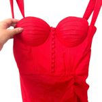 ADEIRLINA Its Showtime Corset Ruched Midi Dress Red NWT XS‎ Photo 5