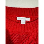 New York & Company Red Cable Knit Tunic Sweater Womens Long Sleeve Size L Photo 3