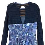 Freebird Floral Full Length Long Sleeve Maxi Dress Women’s Size Small Gown Blue Photo 5