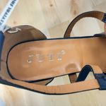 JUTI Womens Navy Blue Retro Round Toe Hollow Out High Block Heels NWOB Photo 8