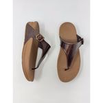 FitFlop Lulu Womens Sandals Brown Leather Slip On Slide Flat Comfort 403012 US 8 Photo 2