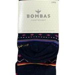 Bombas  Black With Multicolor Geometric Lines Crew Socks Size Large Photo 0