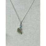 Sterling Silver 925 Peacock Tourmaline Variants CZ 18" Pendant‎ Necklace NWOT Silver Photo 2