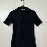 Avec Les Filles Lace Up Muette Mini Dress Black Womens Size XS Photo 3