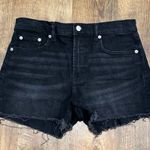 Gap Womens Black Denim Jean Shorts Sz 27 Whiskering 3” Inseam High Rise Photo 0