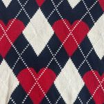 Brandy Melville  navy red white argyle heart print long sleeve preppy sweater OS Photo 3