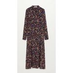 MANGO Flowy Floral Printed Maxi Dress. Size 6 Black Photo 8