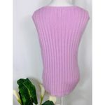 Foxcroft Lavendar/Lilac Sleeveless Cable Knit Round Neck Pullover Sweater L Photo 2