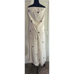 2 Piece White Polka Dot Tube Top Set Strapless Bandeau Blouse Wide Leg Pant Sz M Size M Photo 4