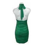 Princess Polly  Green Ruched Sleeveless Keyhole Halter Tie Mini Bodycon Dress 8 Photo 1