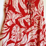Deep Orange Linen Blend Summer Dress Red Size M Photo 3