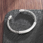 Boutique NEW Solid Unisex Braided Bar 925 Sterling Silver Cuff‎ Bracelet, Adjustablee Photo 9