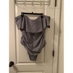 Kona Sol Women's SwimSuit Ruffled Check Choose Your Size Blue & White Photo 0