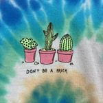 jac vanek JV by  Small Pink and Blue Spiral Tie Dye Cactus Long Sleeve T-Shirt Photo 2