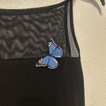 Y2K Finesse Black Dress with Blue Butterfly Accents Size M Photo 3