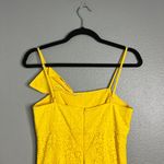 Trina Turk NWT Yellow Eyelet Midi Dress Bow Detail Spaghetti Straps Size 0 Photo 4