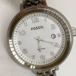 Fossil Bridgette AM4305 women's stainless steel dress date watch 42mm 6” running Photo 2