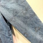 Maison Jules Y2K Blue Denim Jean Jacket Embroidered Metallic Stars on Sleeves by Photo 2