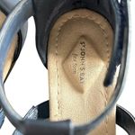 st. john's bay  Sol Womens 7.5 Navy Mint Wedge Gladiator Sandals Flex Form Photo 6