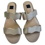 White House | Black Market EUC  Brynn Sandals Silver Size 7.5 Photo 1