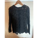 Free People  Crochet Knit Top Size XS Back Button Cardigan ROMANTIC Black Photo 1