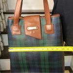 Ralph Lauren Black Watch Coated Canvas Leather Shopper Tote Shoulder Bag Vintage Photo 9