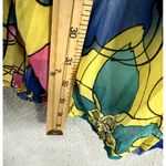 Bisou Bisou Halter Mini Dress S Yellow Pink Blue Floral Retro Mod Y2K Festival Photo 6