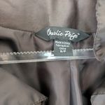 Charlie Paige  Faux Leather Ruffle Vest Brown Small Photo 2