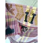 VTG 70s Maxi Skirt Cranberry/Pink Plaid Gold Metallic Thread Pleats Sz S/M Red Size M Photo 4