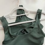 EXPRESS Scoop Neck Thong Bodysuit in Basil Photo 5