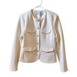 Veronica Beard  Kensington Knit Button Jacket Ivory Sz L Photo 2