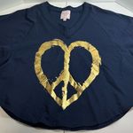 Romeo + Juliet Couture  V Neck OverSized Open Arm Sweatshirt Navy Size Small Photo 0