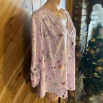 Torrid Harper Blouse Plus Size 2X Purple Star Print Roll Tab Sleeve Tunic Photo 2