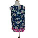 J Jill Floral Blouse Medium Sleeveless Cottagecore Coastal Grandmother Photo 2