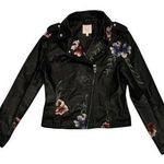 Candie's ★ Candie’s Y2K Floral Embroidered Faux Leather Moto Jacket ★ Photo 0