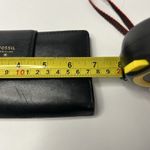 Fossil  Logan Tab Clutch Wallet Black Gold Metallic Shiny Interior Leather Photo 8