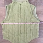 Light Green Textured Mock Neck Sleeveless Crop Top Size M Photo 4
