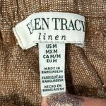 Ellen Tracy Brown Linen Rayon Blend Slash Pockets Mid Rise Capri Pants size M Photo 7