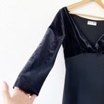 Chiara Boni  La Petite Robe Velvet Satin Mini Dress in Lead Black Photo 3