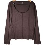 J.Crew  Tissue crepe long-sleeve scoopneck‎ T-shirt XXL NWT Photo 0