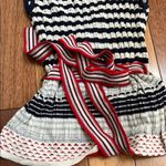 Forever 21 | Striped Sleeveless Knit Top with Belt Navy Red Cream Medium Photo 5