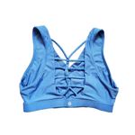 Avita SPORTS Bra Women Large Blue Lattice Straps Peekaboo Back Yoga Gym Unlined Size undefined Photo 1