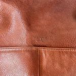 Margot NYC MARGOT Cognac Brown Supple Leather Boho Double Zip Messenger Crossbody Bag Purse Photo 2