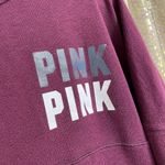 PINK - Victoria's Secret  maroon block logo crewneck sweater, size M Photo 2